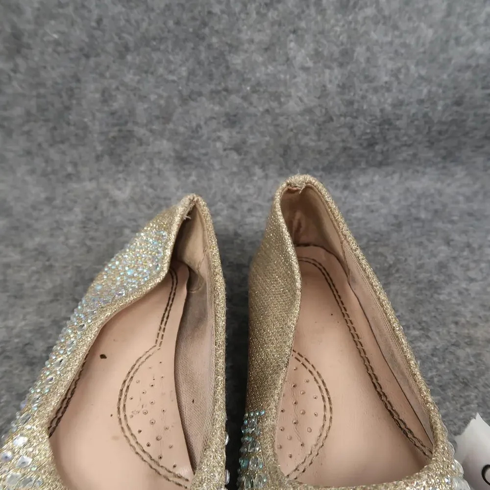 Link Shoes Kids Toddler Girl 10 Ballet Flats Dress Rhinestone Slip On Round Toe